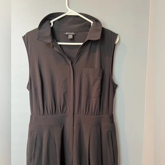 Athleta Brooklyn Wide Leg Jumpsuit - Black - Size 12P - Picture 3 of 7